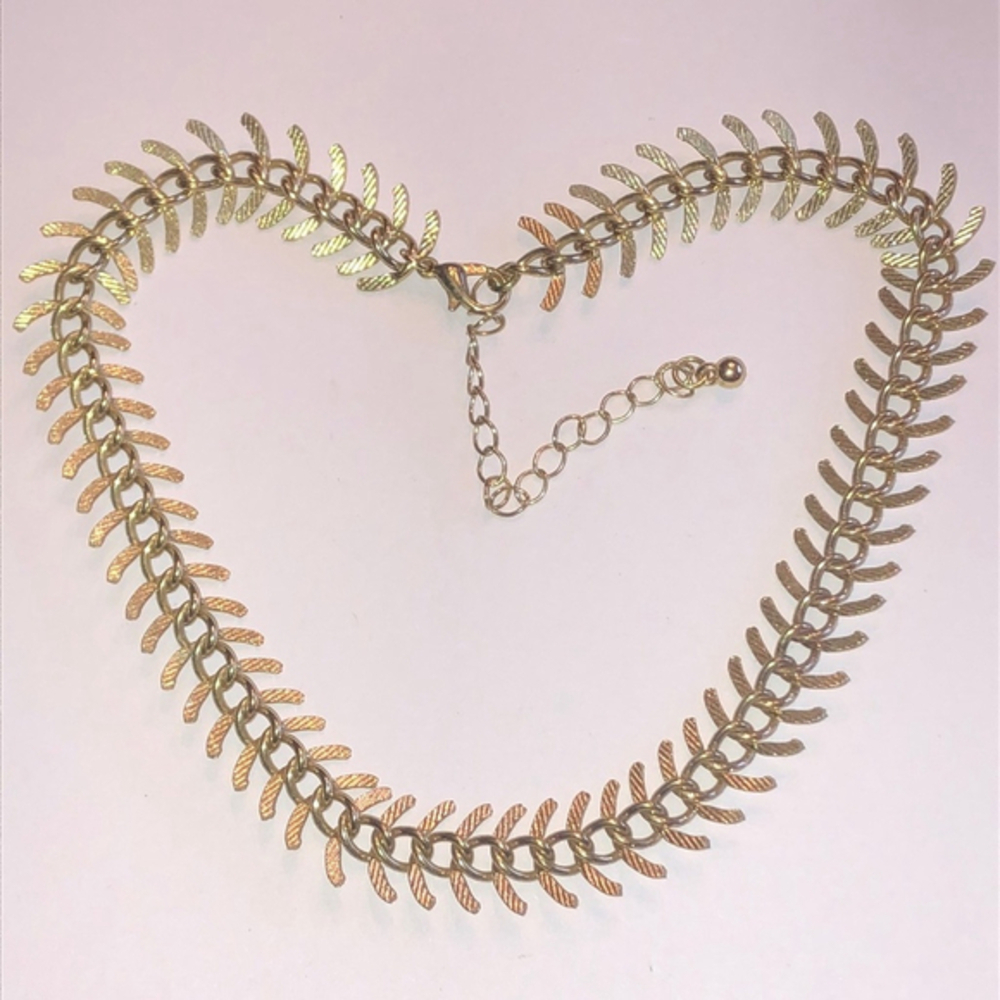 Gold Tone Flexible Classic Boho Choker Necklace